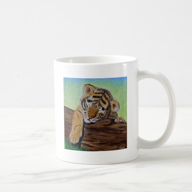 Mug Peinture d'un petit tigre dormant (Droite)