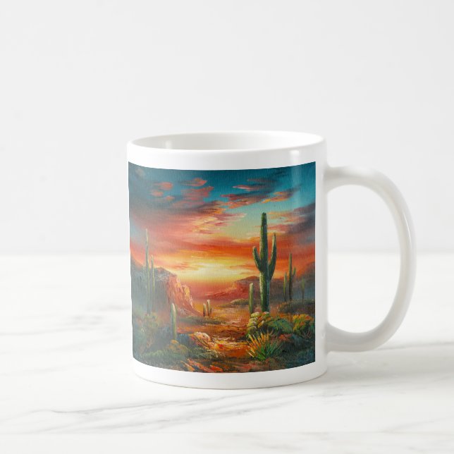 Mug Peinture d'une peinture colorée de coucher du (Droite)