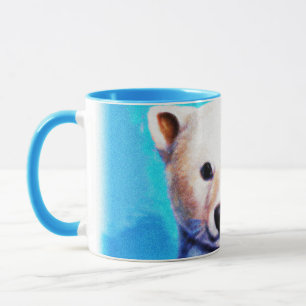 Mug Peinture étonnante d'un petit ours polaire. Comman