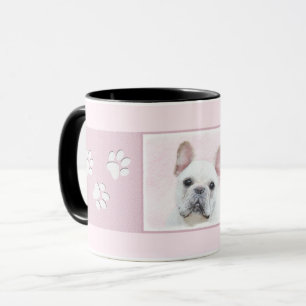 Mug Peinture française de Bulldog (Crème/Blanc)
