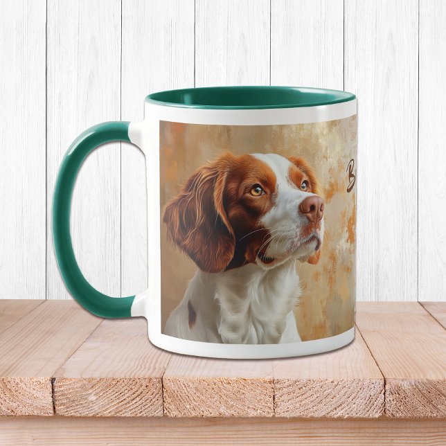 Mug Peinture impressionniste de chien breton (Créateur téléchargé)