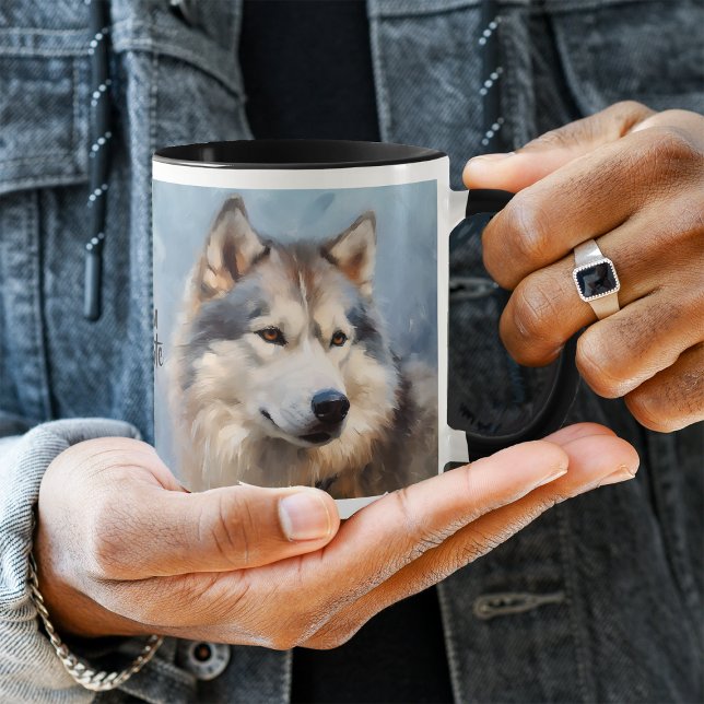 Mug Peinture impressionniste de chien malamué de l'Ala (Créateur téléchargé)