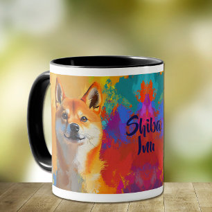 Mug Peinture impressionniste de chien Shiba Inu