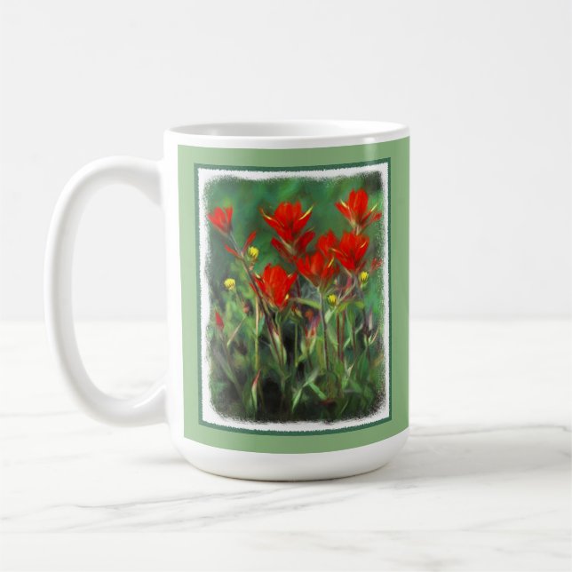Mug Peinture indienne à la brosse à peinture - Art à f (Gauche)
