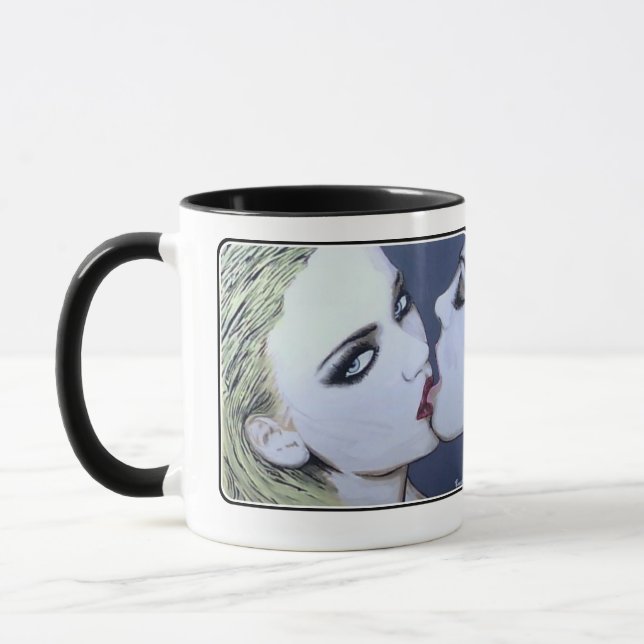 Mug Peinture "Just a Kiss" sur un (Gauche)