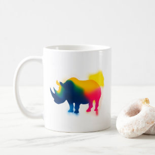 Mug Peinture minimaliste Spray Rhinoceros Silhouette