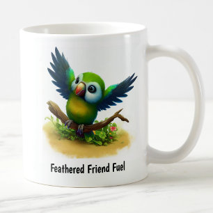 Mug Peinture numérique d'un joli perroquet masqué