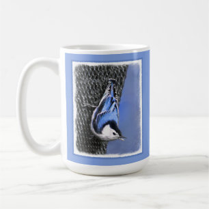 Mug Peinture Nuthatch à poitrine blanche Art original