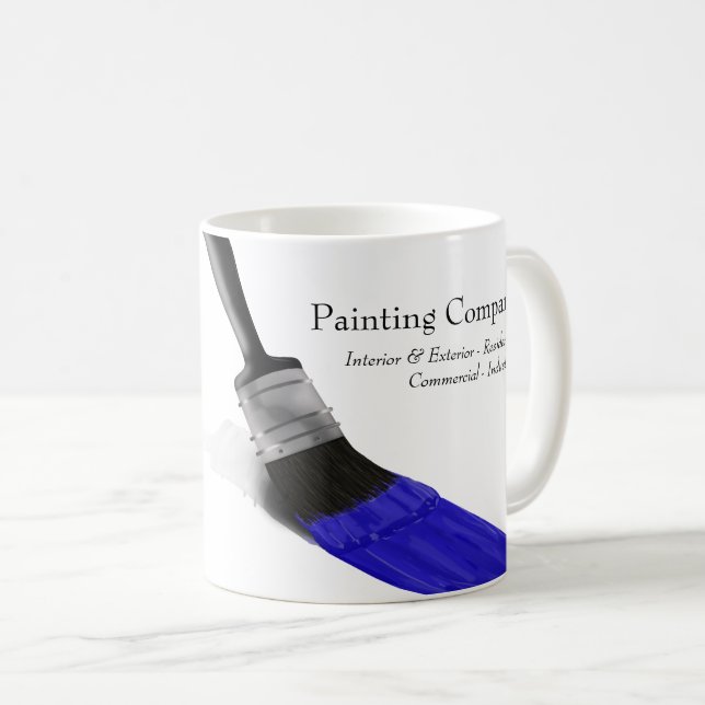 Mug Peinture Peintre Service Société Pinceau Bleu (Devant droit)