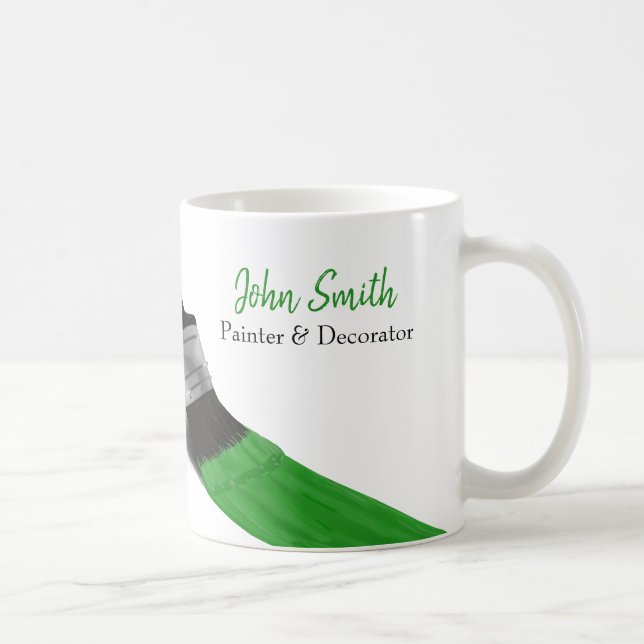 Mug Peinture Peintre Service Société Pinceau vert (Droite)
