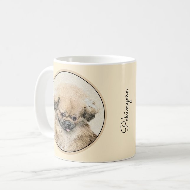 Mug Peinture Pekingese - Cute Original Chien Art (Devant gauche)