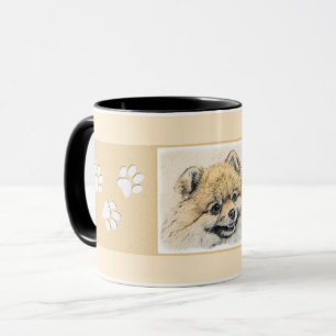 Mug Peinture Poméranienne (orange) - Art Chien origina