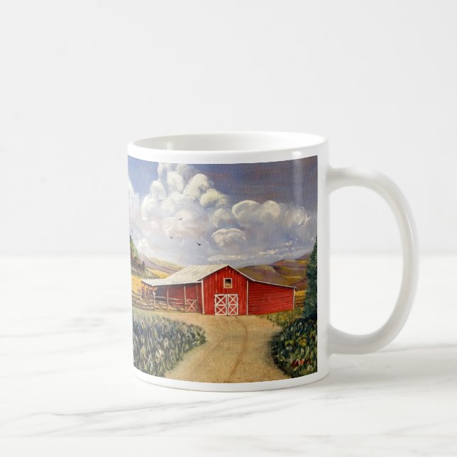 Mug Peinture rouge de beaux-arts de ferme de la (Droite)
