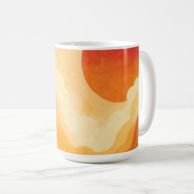 Mug Peinture solaire rouge spectaculaire (Devant droit)
