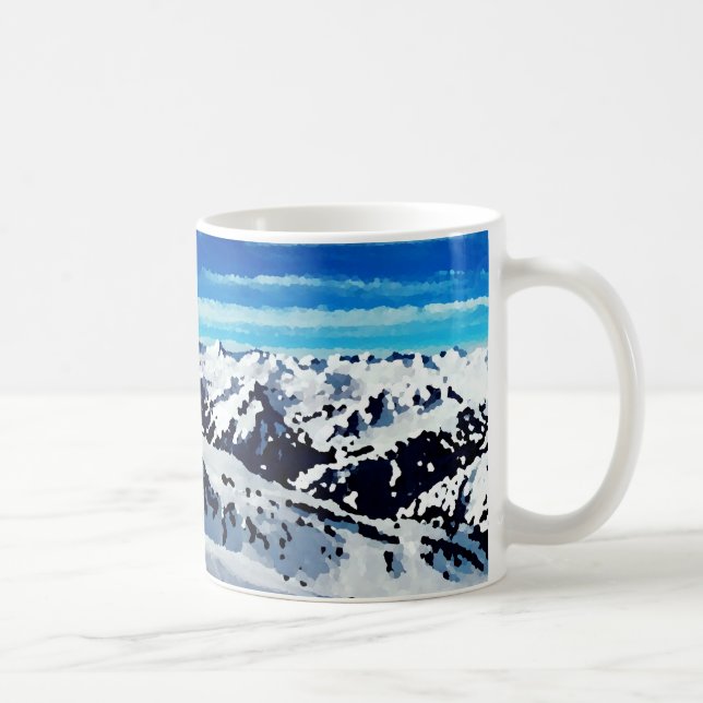 Mug peinture sommet montagne neige (Droite)