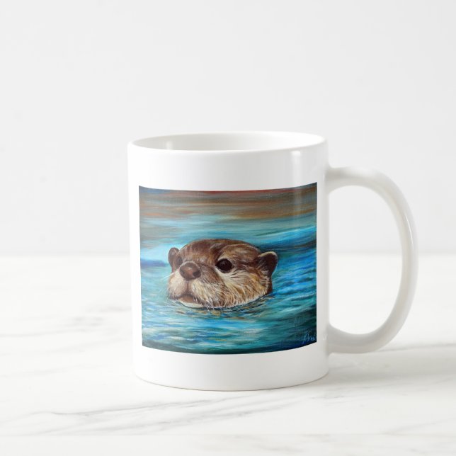 Mug Peinture sur la loutre de rivière (Droite)