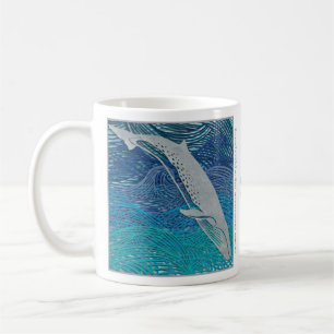 Mug Peinture sur papier de Sei Whale - Îles Falkland