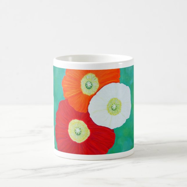 Mug Peinture sur trois pavots (Centre)