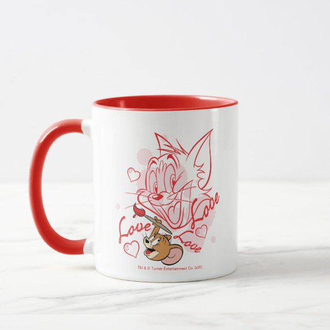 Mug Peinture Tom & Jerry Valentine (Gauche)