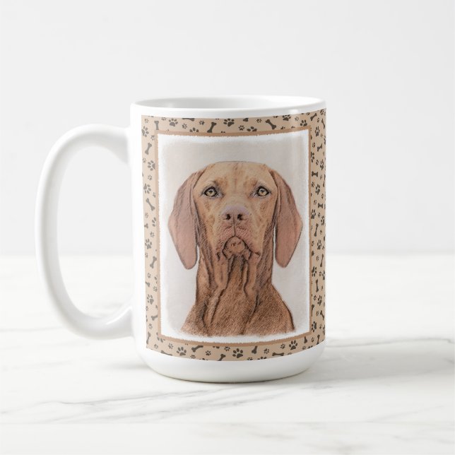 Mug Peinture Vizsla - Joli art original chien (Gauche)