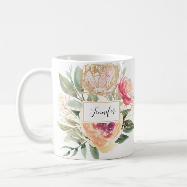 Mug Pelée et huile d'or fleurissent Musique (Gauche)
