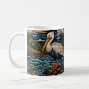 Mug Pélican de mer blanc vintage