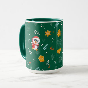 Mug Penguin Père Noël Joyeux Joyeux motif d'arbre de N
