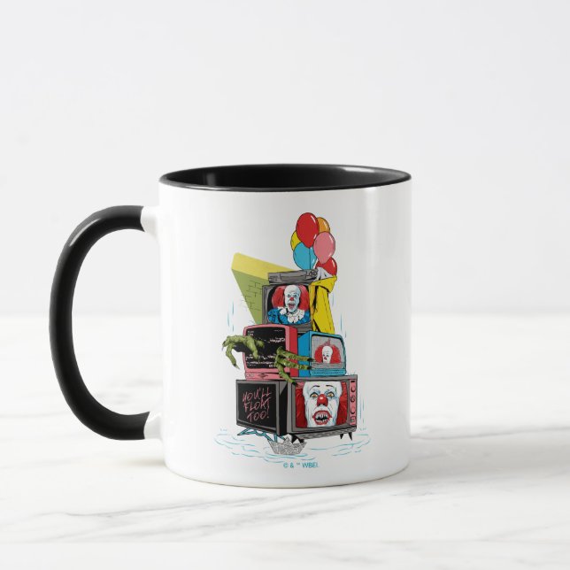 Mug Pennywise TV Stack classique - vous flotterez trop (Gauche)