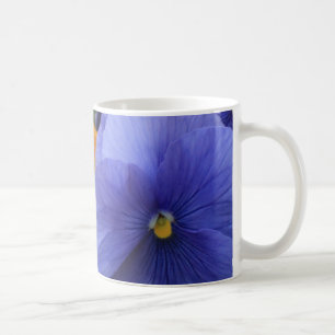 Mug Pensées violettes et orange avec photo florale ver