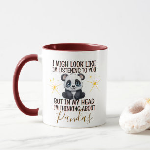 Mug Penser à Pandas - Drôle Personnalisé