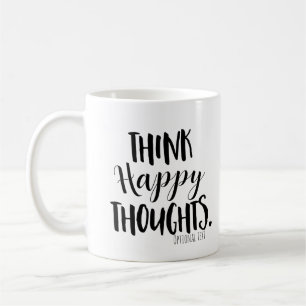 Mug PENSEZ À DES PENSÉES HEUREUSES Personnalisé sur me