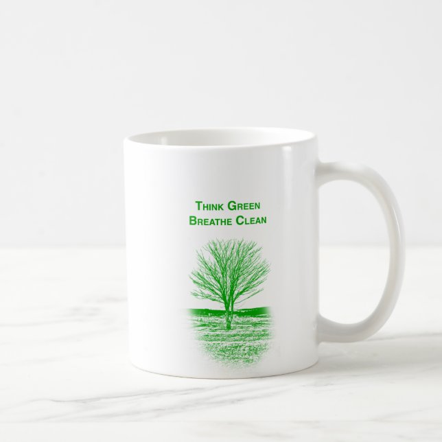 Mug Pensez à la boue verte (Droite)