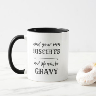 Mug Pensez à vos BISCUITS et la vie sera GRAVÉE
