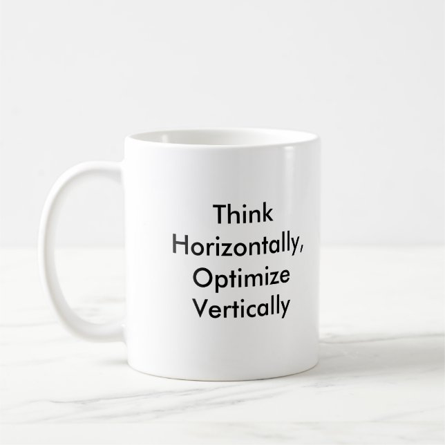 Mug Pensez horizontalement, optimisez verticalement (Gauche)