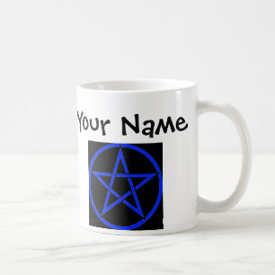 Mug Pentagramme bleu personnalisé / Pentacle Wiccan Mu