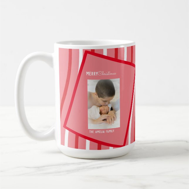 Mug Peppermenthe Arc-en-ciel Photo rose de Noël (Gauche)