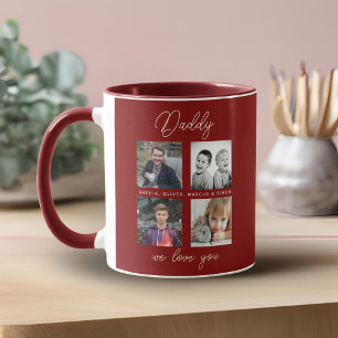 Mug Père avec Enfants Famille Papa 4 Photo Collage
