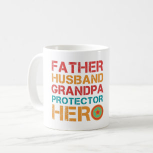 MUG PÈRE MARI GRANDPA PROTECTOR HERO