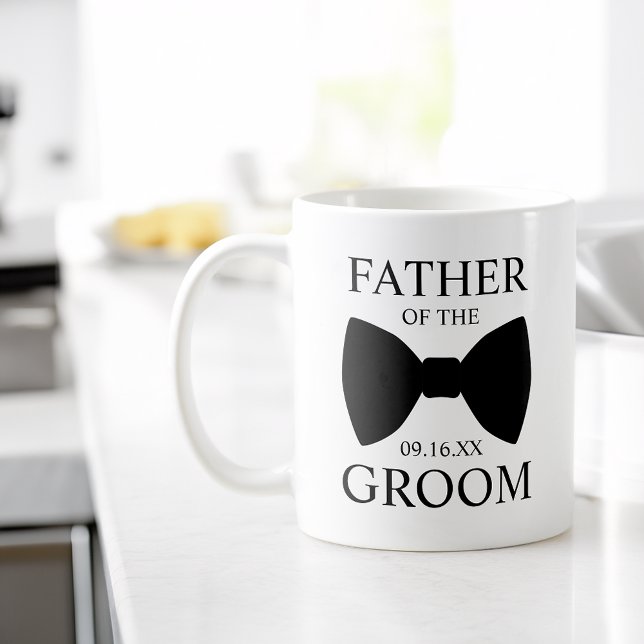 Mug Père moderne du marié noeud papillon (Modern Father of the Groom Bowtie Coffee Mug)
