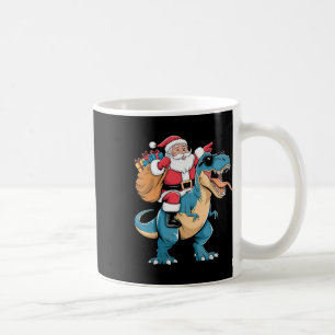 Mug Père Noël à cheval sur un dinosaure T Rex Noël Gar