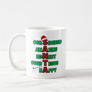 Mug Père Noël Acrostic Christmas Festive Cheer Mer