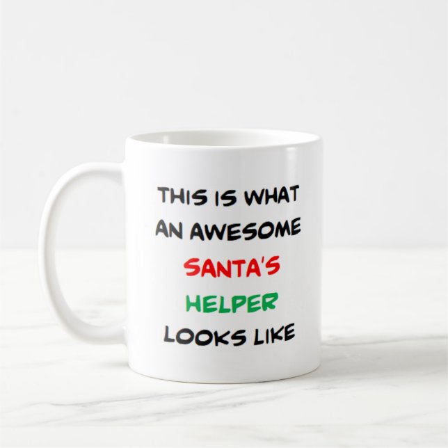 Mug père Noël aide, génial (Gauche)