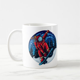 Mug Père Noël astronaute avec skateboard