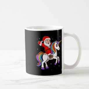 Mug Père Noël chevauchant une licorne animale mystique