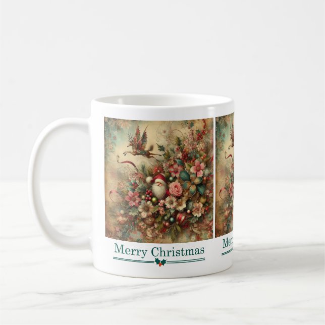 Mug Père Noël classique de Noël (Gauche)