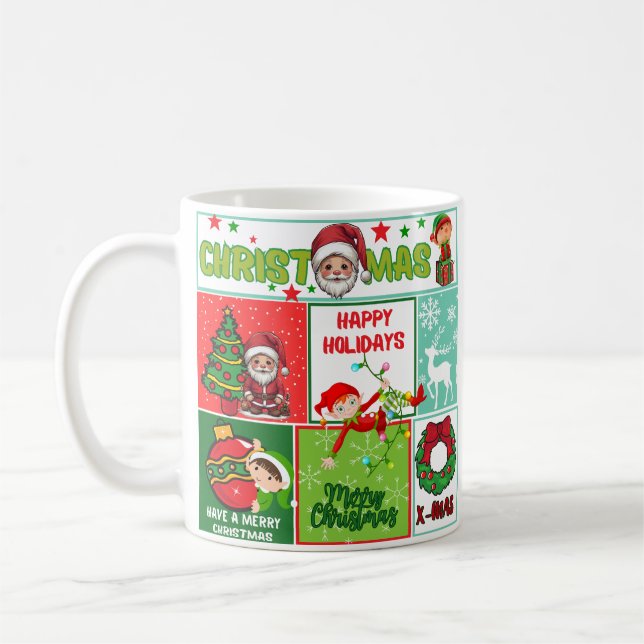 Mug Père Noël Cute Joyeux café de Noël (Gauche)
