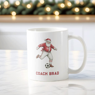 Mug Père Noël de football Noël personnalisé
