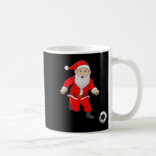Mug Père Noël de Noël jouant au football Soccer Xmas S