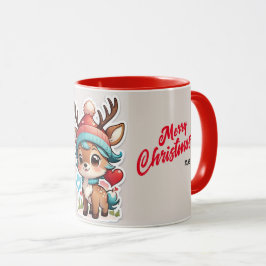 Mug Père Noël Deer Joyeux Noël à moi Salut