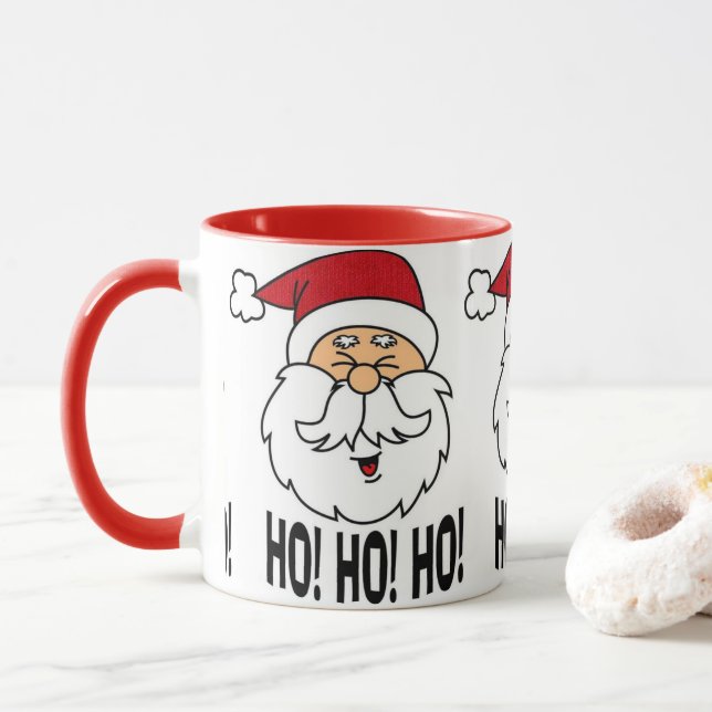 MUG **PÈRE NOËL DIT HO HO HO** FUN NOËL (Avec donut)